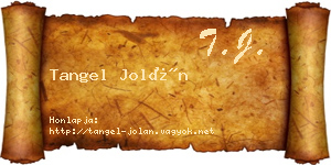 Tangel Jolán névjegykártya